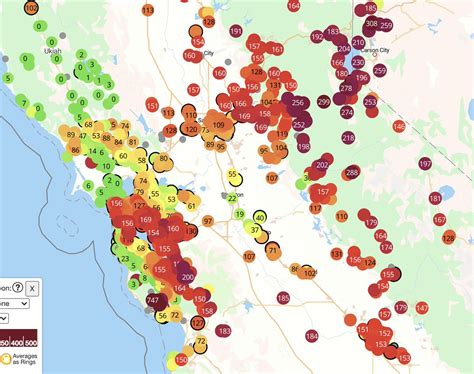 Left map is latimes fire map, where the fires are actually burning right now. Right map is ...