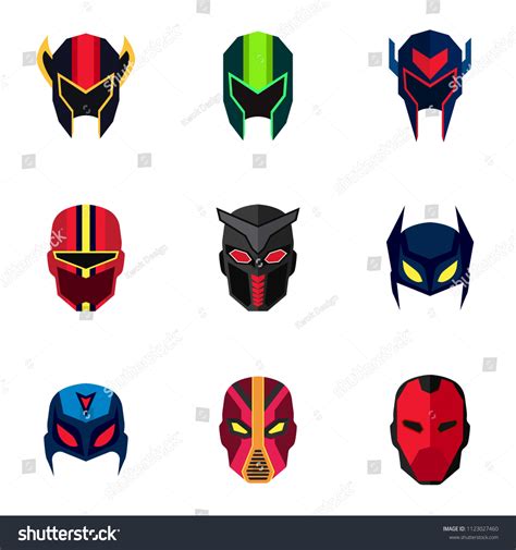 Mask Super Hero Face Character Flat Stock Vector (Royalty Free ...