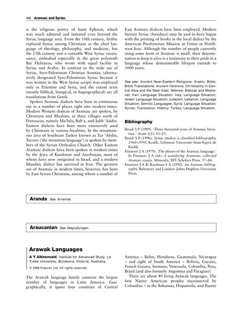 (PDF) Arawak Languages