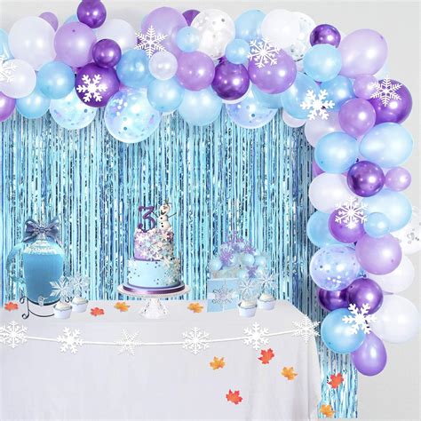 Amazon.com: CHRORINE Girl Birthday Party Decorations Supplies, Blue ...