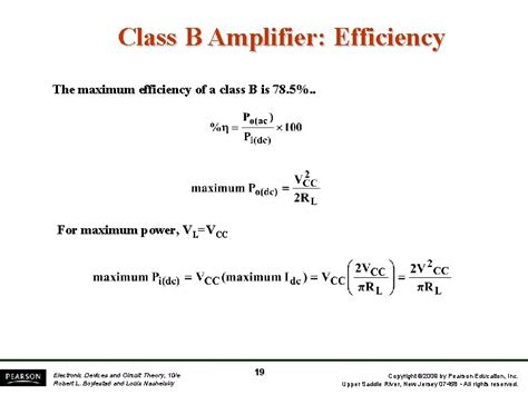 Class ab power amplifier efficiency derivation of e