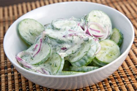 Creamy Dilled Cucumber Salad Recipe on Closet Cooking