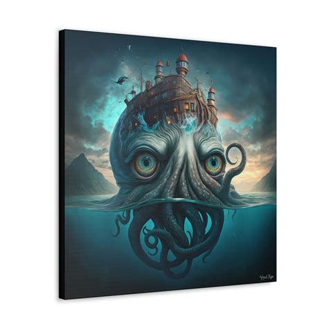 Kraken Surrealism Art Canvas Gallery Wrap Premium - Etsy