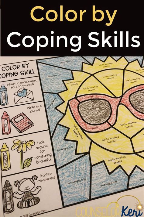 Color by Coping Skills Summer Activity for School Counseling | Coping skills, Kids coping skills ...