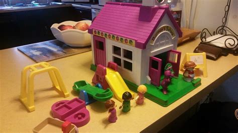 BARNEY schoolhouse purple dinosaur playset toy vintage Lyons 1993 with figures! | #1970894413