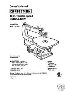 Craftsman-16-Scroll-Saw-Manual-Model-315-216260