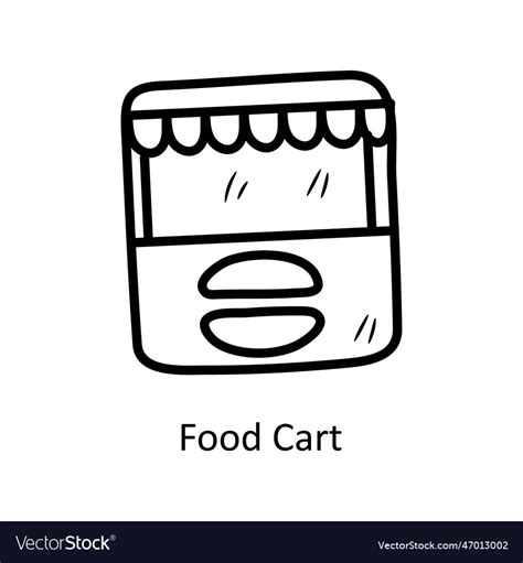 Food cart outline icon design Royalty Free Vector Image