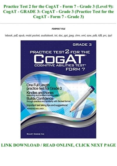 Free Download Practice Test 2 for the CogAT - Form 7 - Grade 3 (Level 9): CogAT - GRADE 3: CogAT ...