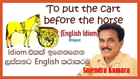 English Idiom | Put the cart before the horse| (bilingual) ලස්සනයි ඒක ...