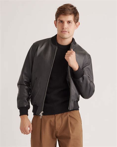 Men's 100% Washed Leather Bomber Jacket