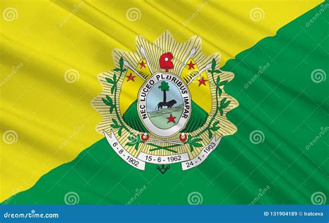 Flag of Acre in Brazil stock illustration. Illustration of nationality ...