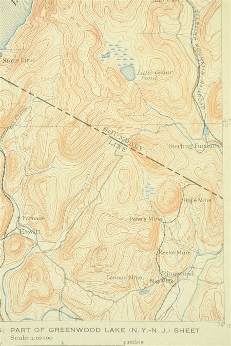 Greenwood Lake Map of Greenwood Lake New York Topographic | Etsy