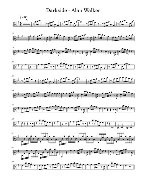 Darkside - Alan Walker Sheet music for Viola (Solo) | Musescore.com