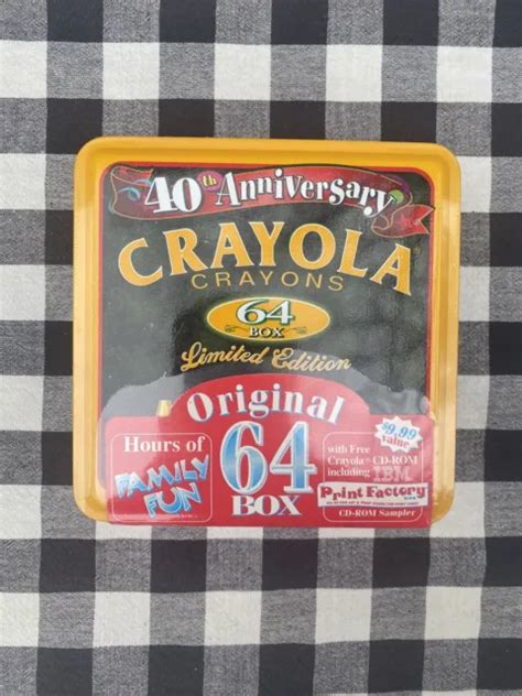 LIMITED EDITION 40TH Anniversary Crayola Crayons Original 64 Box And Tin 1998 $7.00 - PicClick