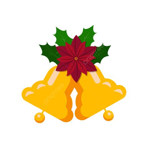 Christmas Bell With Poinsetti Flower Clip Art, Christmas, Clip Art, Christmas Bell PNG and ...