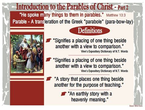 Parables Of Jesus Christ Chart