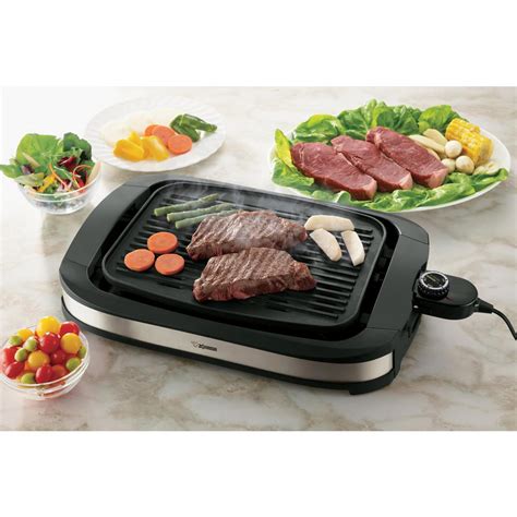 Zojirushi 165 sq. in. Black Stainless Steel Indoor Grill with Removable Plates EB-DLC10 - The ...