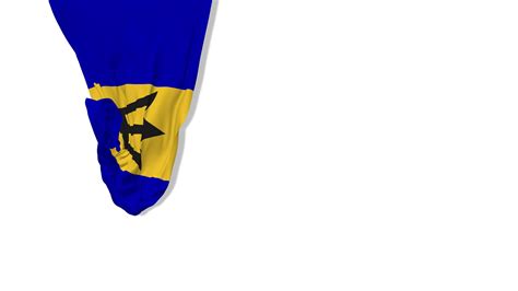 Barbados Hanging Fabric Flag Waving in Wind 3D Rendering, Independence ...