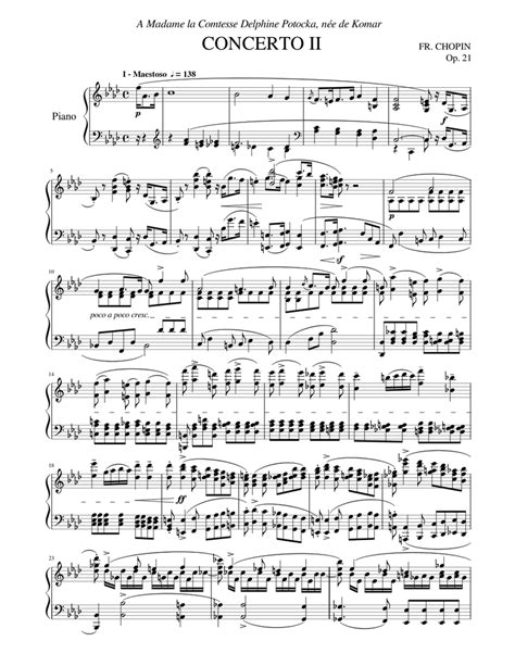 Chopin - Piano Concerto No. 2 In F Minor (Solo Arrangement) Sheet music for Piano (Solo ...