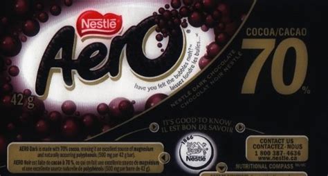 Nestle Aero Dark Chocolate Bars | 12 x 42gram bars | Imported from Canada | Dark chocolate bar ...