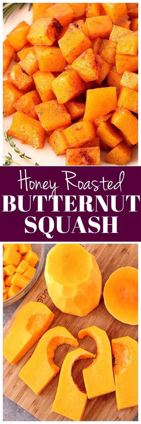 Honey Roasted Butternut Squash Recipe - sweet and spiced butternut squash roasted in t ...