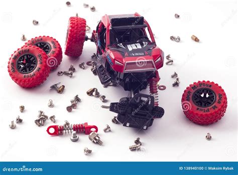 Disassembled Car And Scattered Parts. Broken Toy Editorial Image - Image of power, technology ...