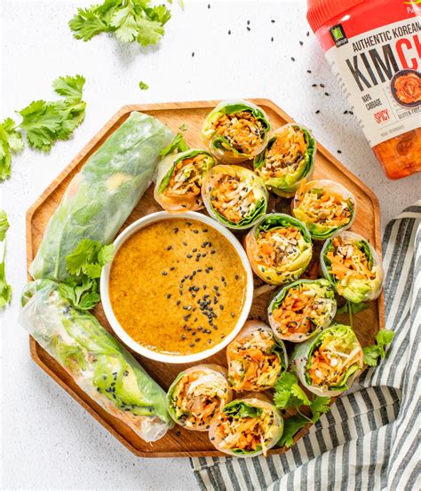 KIMCHI SUMMER ROLLS WITH ALMOND DIPPING SAUCE - Nasoya