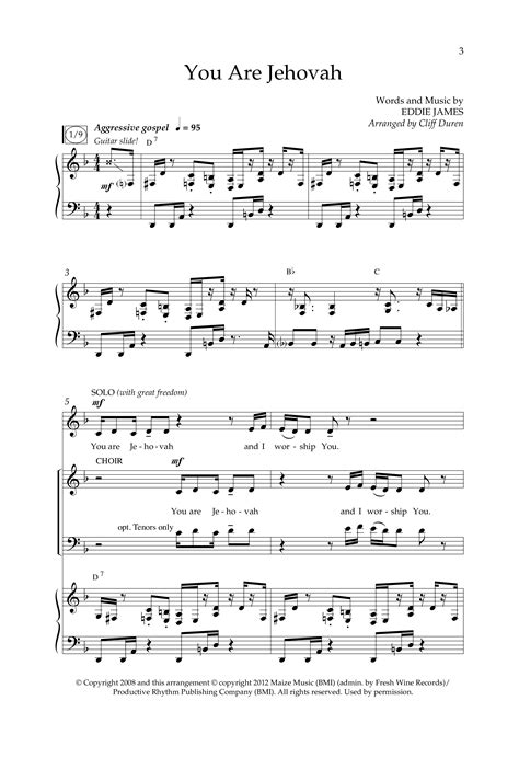 You Are Jehovah (Choral Anthem SATB) Sheet Music PDF (Lifeway Choral ...