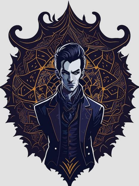 Premium Vector | Scary lord dracula head artwork illustration