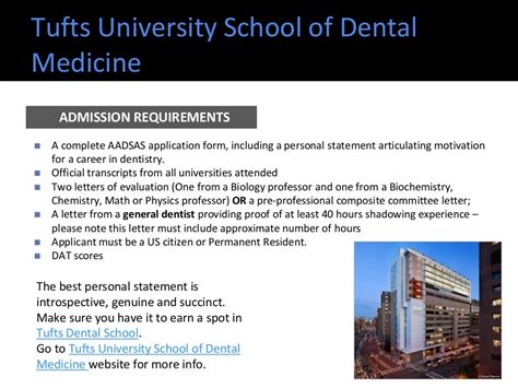 Top dental schools - admission requirements