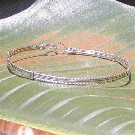 Silver Bracelet Sterling Silver Wire Wrapped Bracelet Stackable Bracelet Wirewrapped Bangle ...