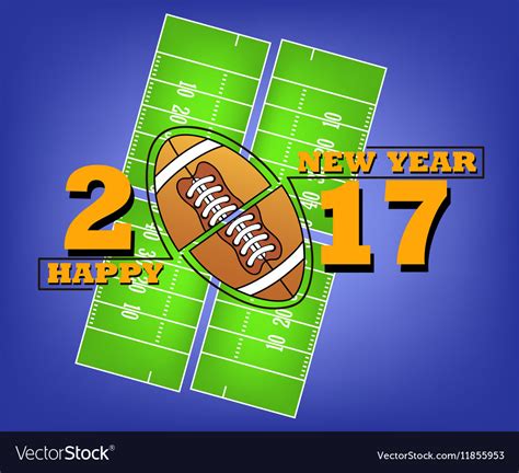 Happy new year and football Royalty Free Vector Image