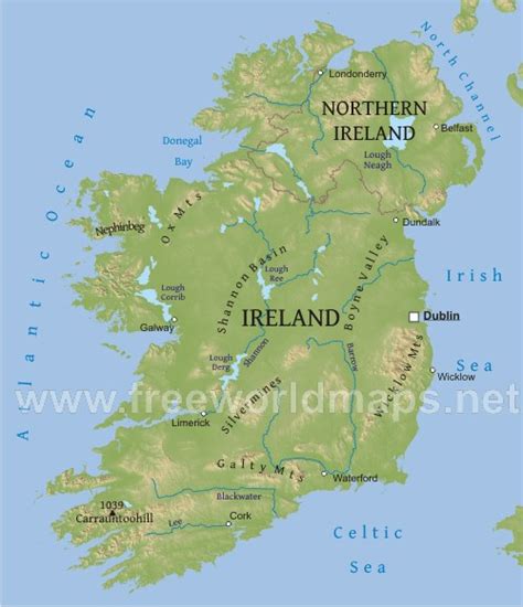 Ireland Physical Map