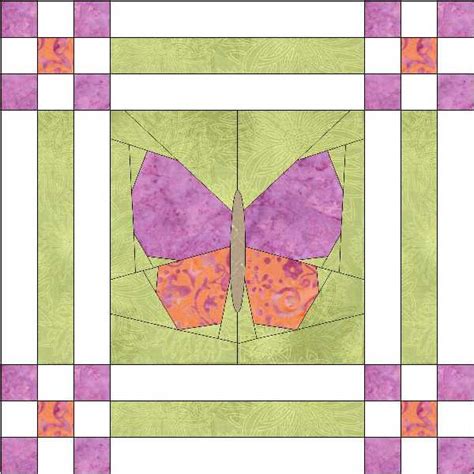 Cut, Stitch + Piece Quilt Designs: Butterfly Garden Quilt Block Pattern ...