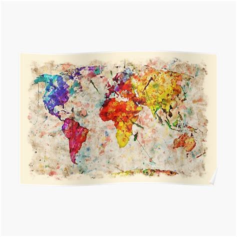 "Vintage World Map" Poster for Sale by Ethiyo | Redbubble