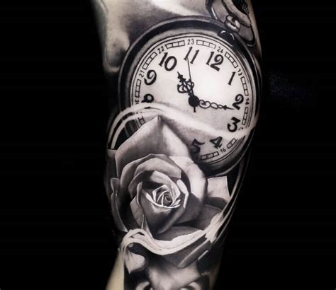 Pocket Watch Tattoo Designs For Men