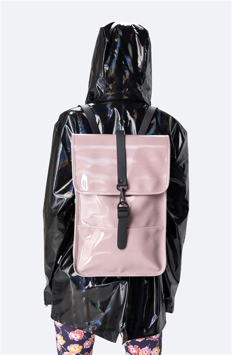 Rains Mini Waterproof Holographic Backpack in Black - Lyst