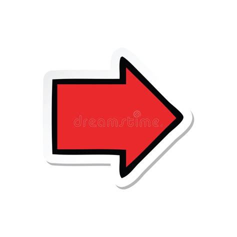 Cartoon Sticker Stick Icon Decal Label Arrow Symbol Sign Direction Cute ...