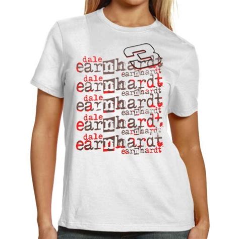 NASCAR Chase Authentics #3 Dale Earnhardt Ladies White Repeat Names T-shirt