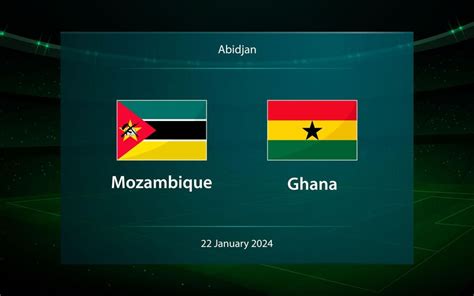 Premium Vector | Mozambique vs Ghana Football scoreboard broadcast graphic