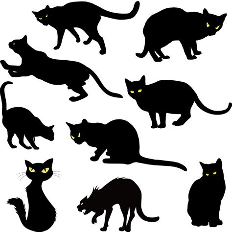 Amazon.com: Lucleag 45PCS Halloween Black Cat Cutouts for Halloween ...