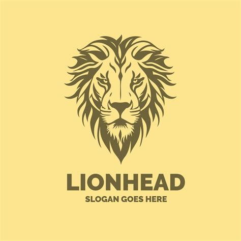 Premium Vector | Lion head logo template minimal