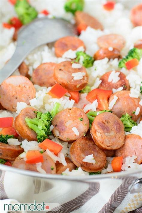 One Pan Andouille Sausage and Rice Recipe - Momdot.com | Recipe ...