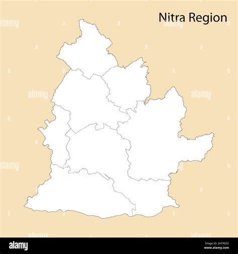 High Quality map of Nitra Region is a province of Slovakia, with borders of the districts Stock ...