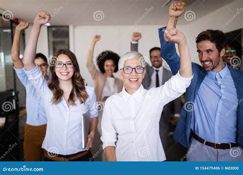 Happy Business People Celebrating Success at Company. Stock Photo - Image of group, partnership ...