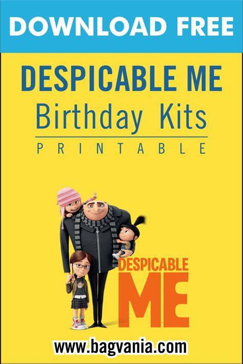 (FREE PRINTABLE) – Despicable Me Birthday Party Kits Template | FREE Printable Birthday ...