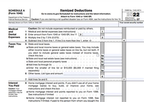 IRS Form 1040 Schedule A. Itemized Deductions | Forms - Docs - 2023