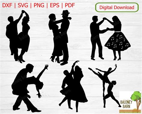 Dance Clipart Dancing Decal Dancing Silhouette Slow Dance - Etsy