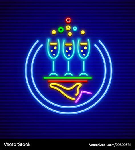 Cocktail restaurant neon sign Royalty Free Vector Image