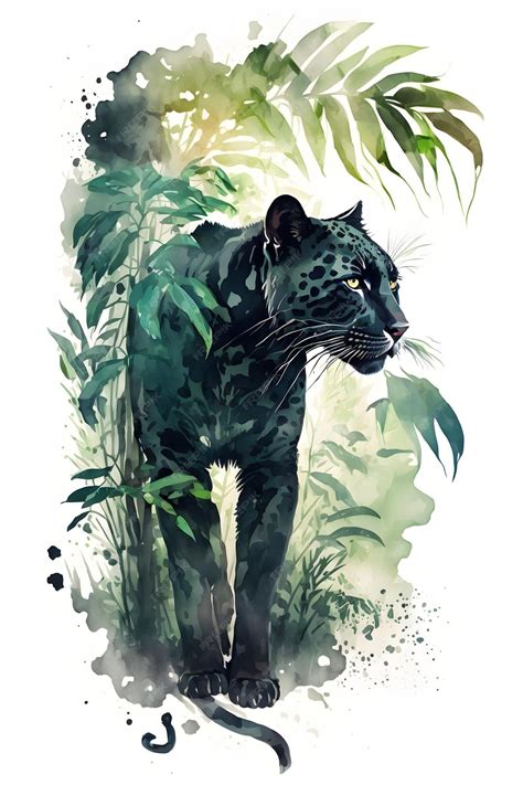 Premium Photo | Black panther in forest